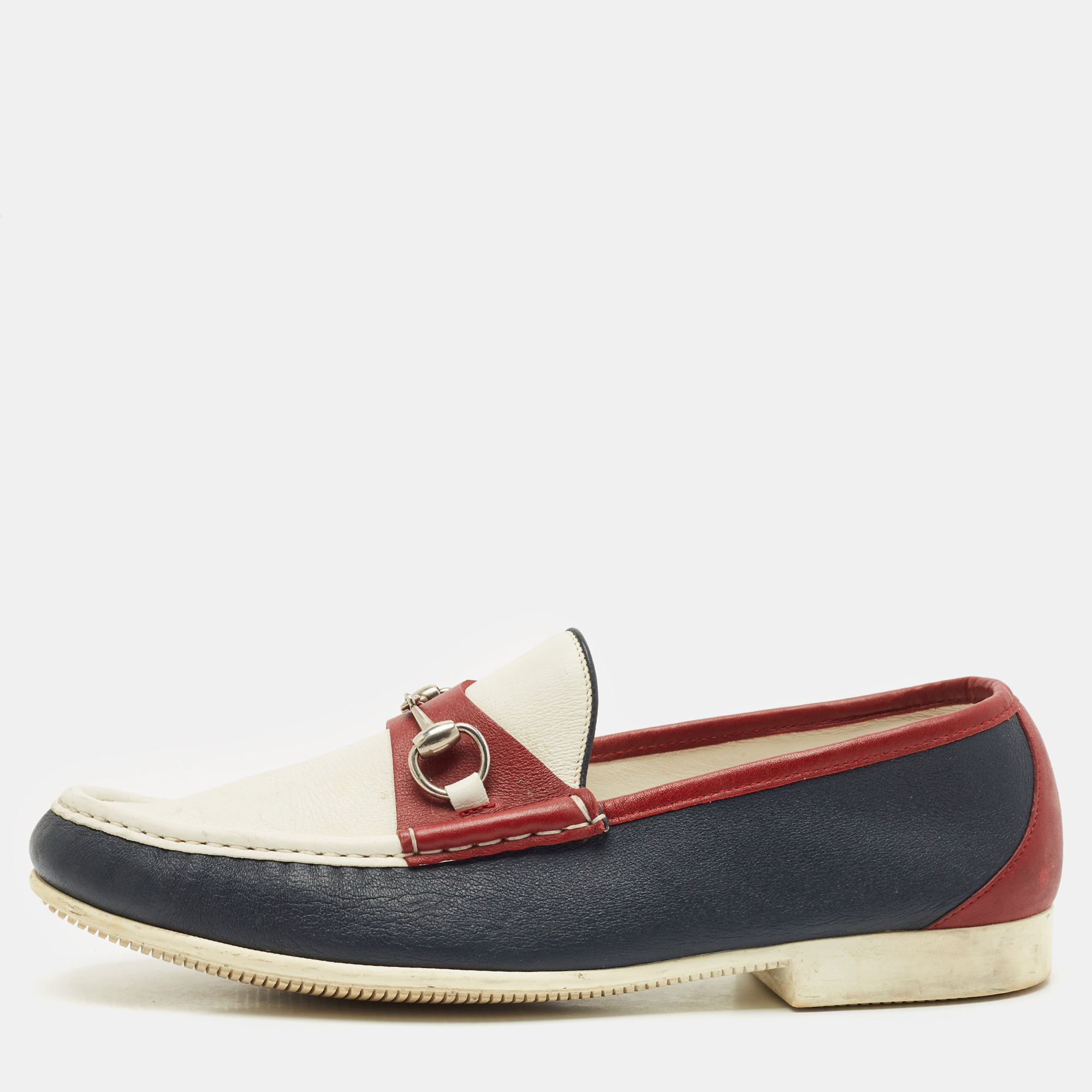 

Gucci Multicolor Leather Horsebit Slip On Loafers Size 45