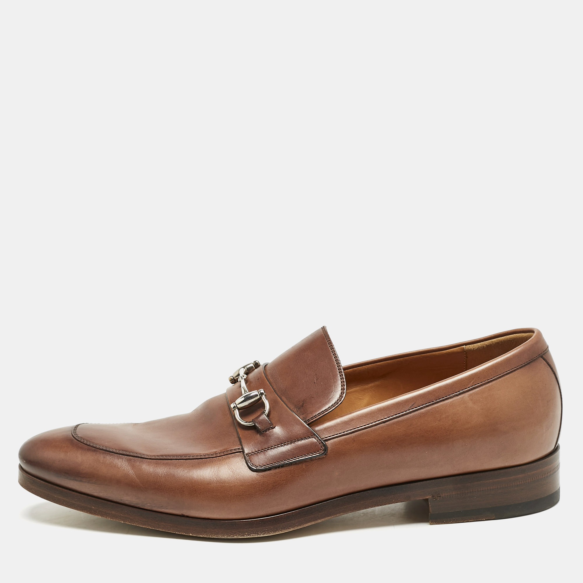

Gucci Brown Leather Horsebit Loafers Size 42