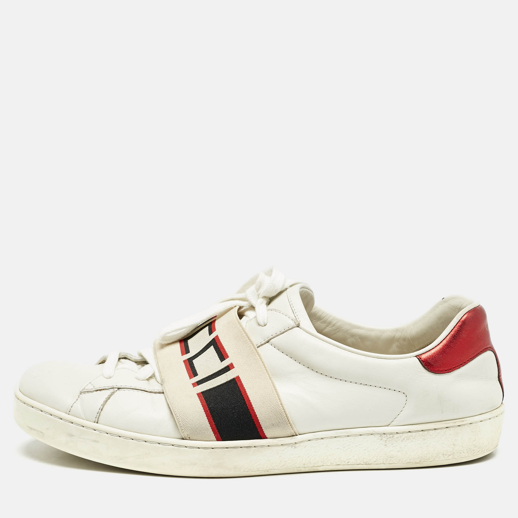 

Gucci White Leather Ace Low Top Sneakers Size 43.5