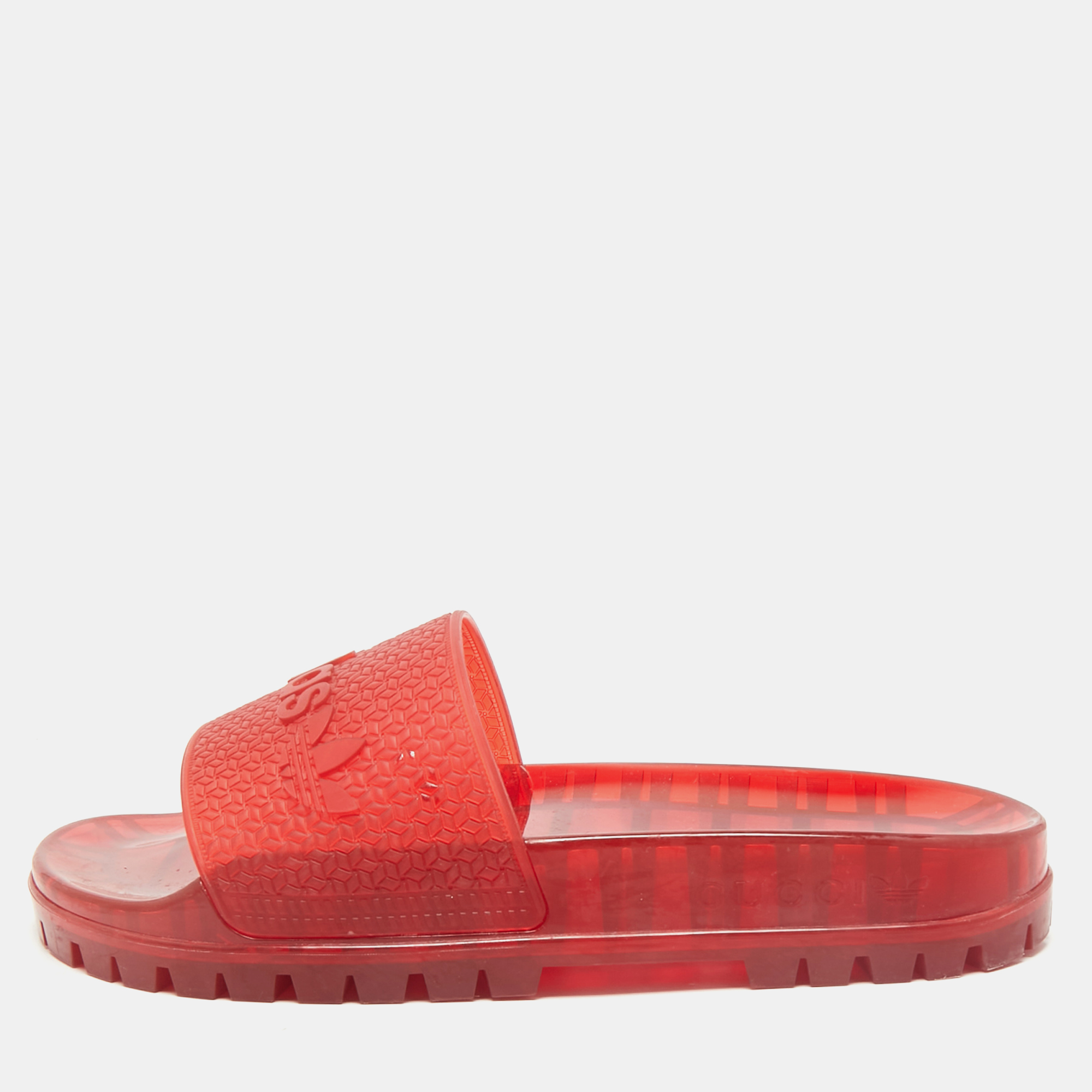 

Gucci x Adidas Red Rubber Adilette Pool Slide Sandals Size 42