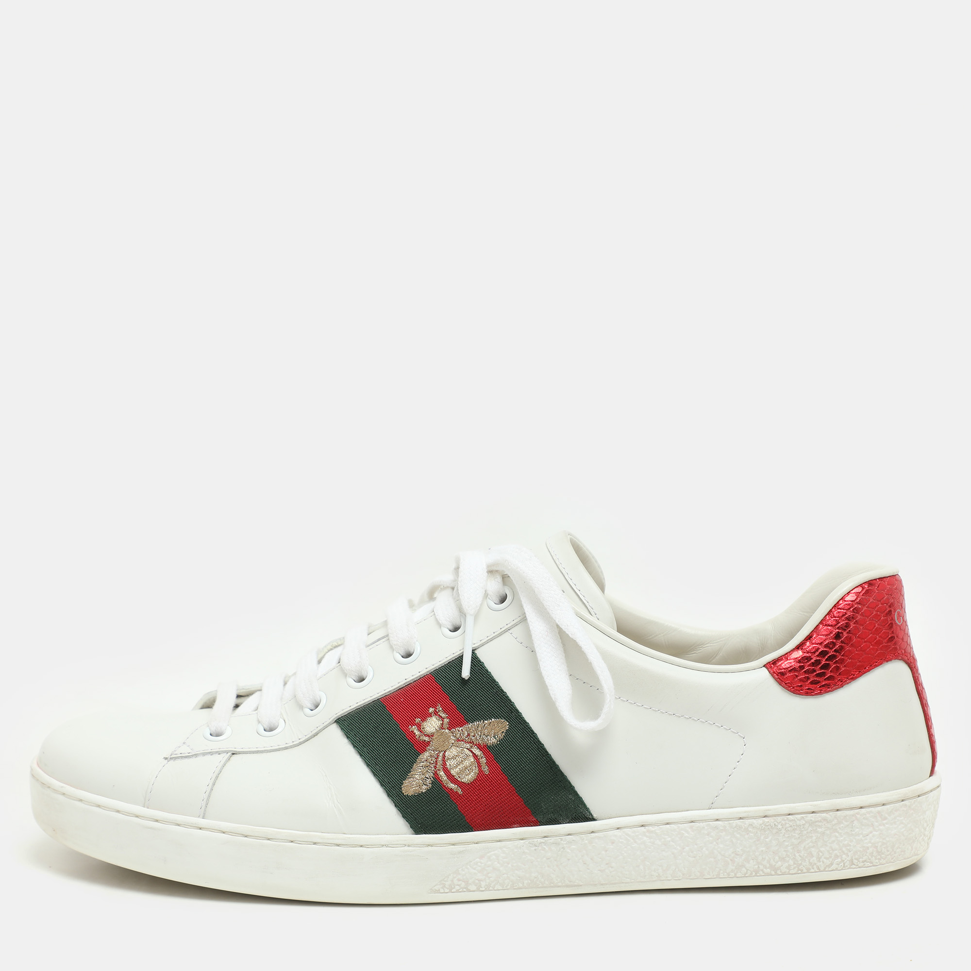 

Gucci White Leather Ace Low Top Sneakers Size 44
