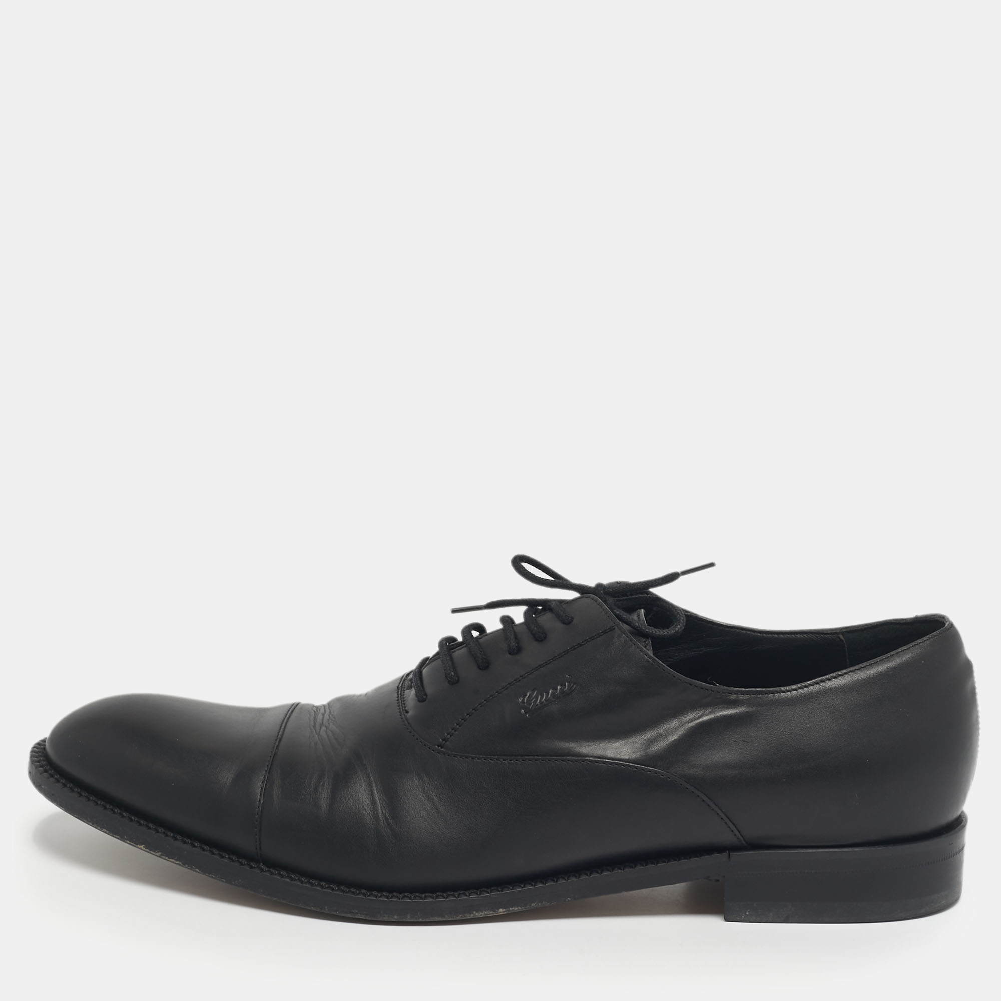 

Gucci Black Leather Lace Up Oxfords Size 45