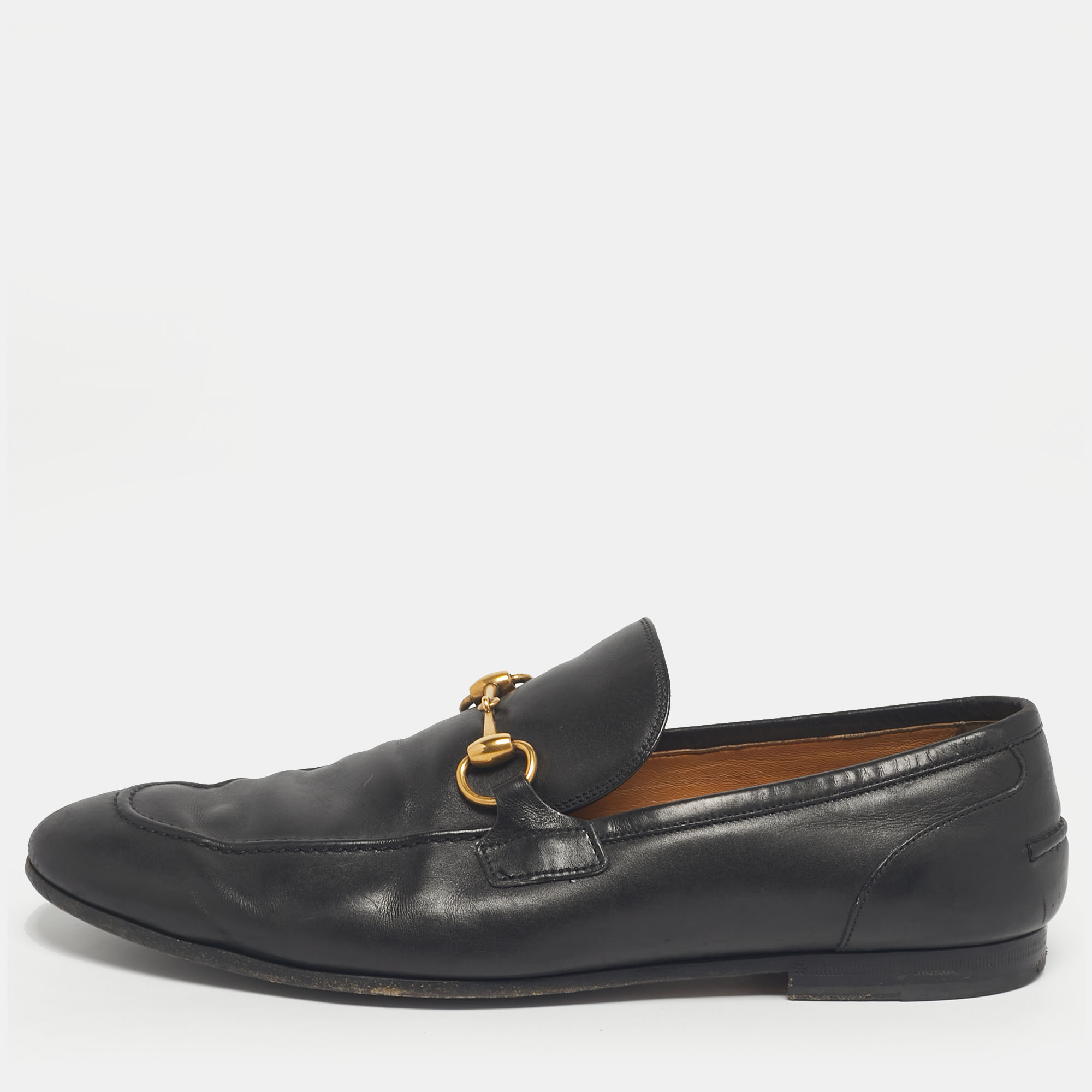 

Gucci Jordaan Black Leather Horsebit Loafers Size 42.5