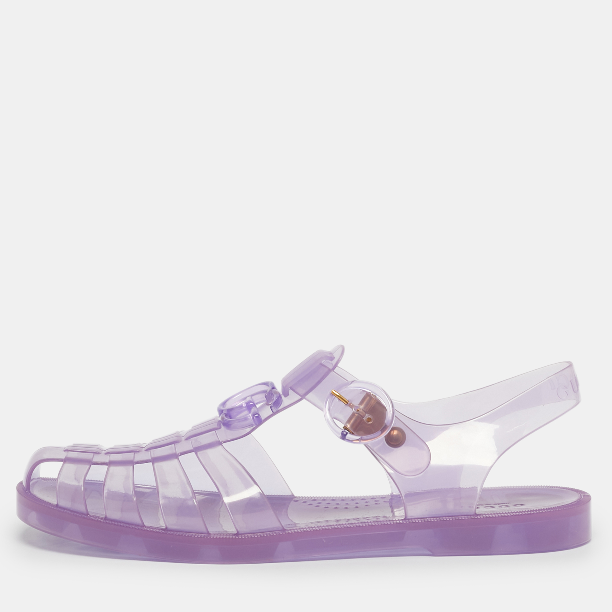 

Gucci Purple Rubber Fishermen Flat Sandals Size