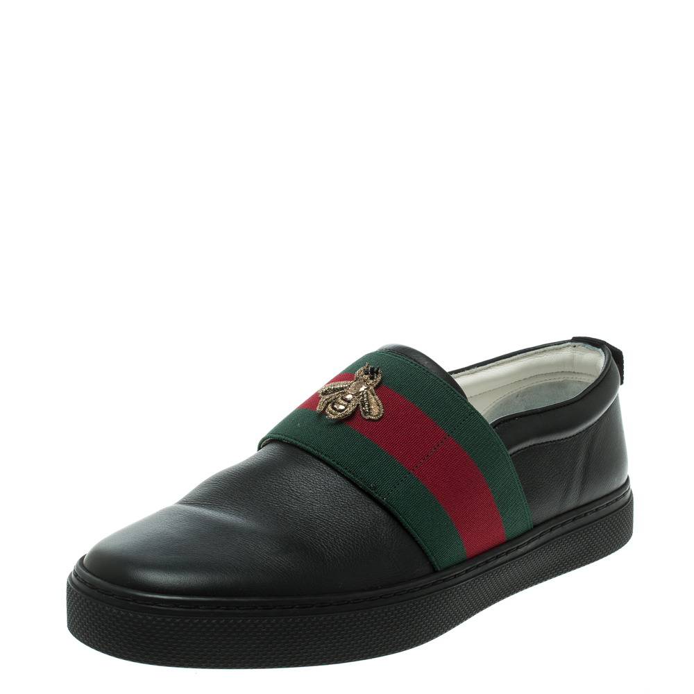 black gucci shoes with bee