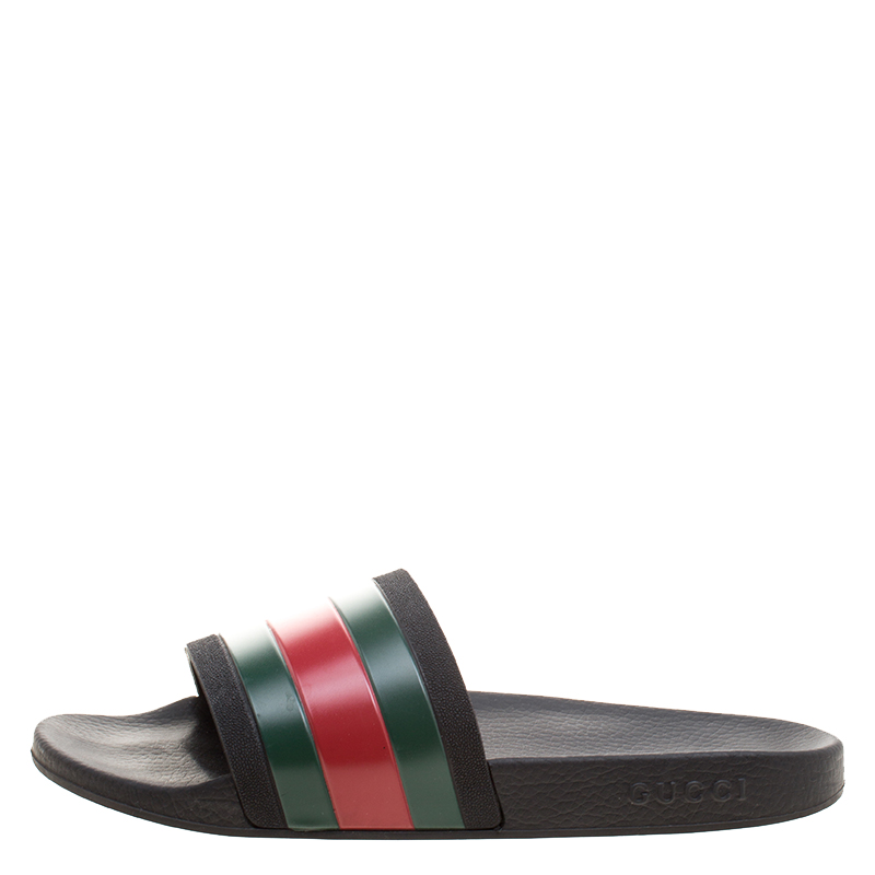 mens gucci slides black