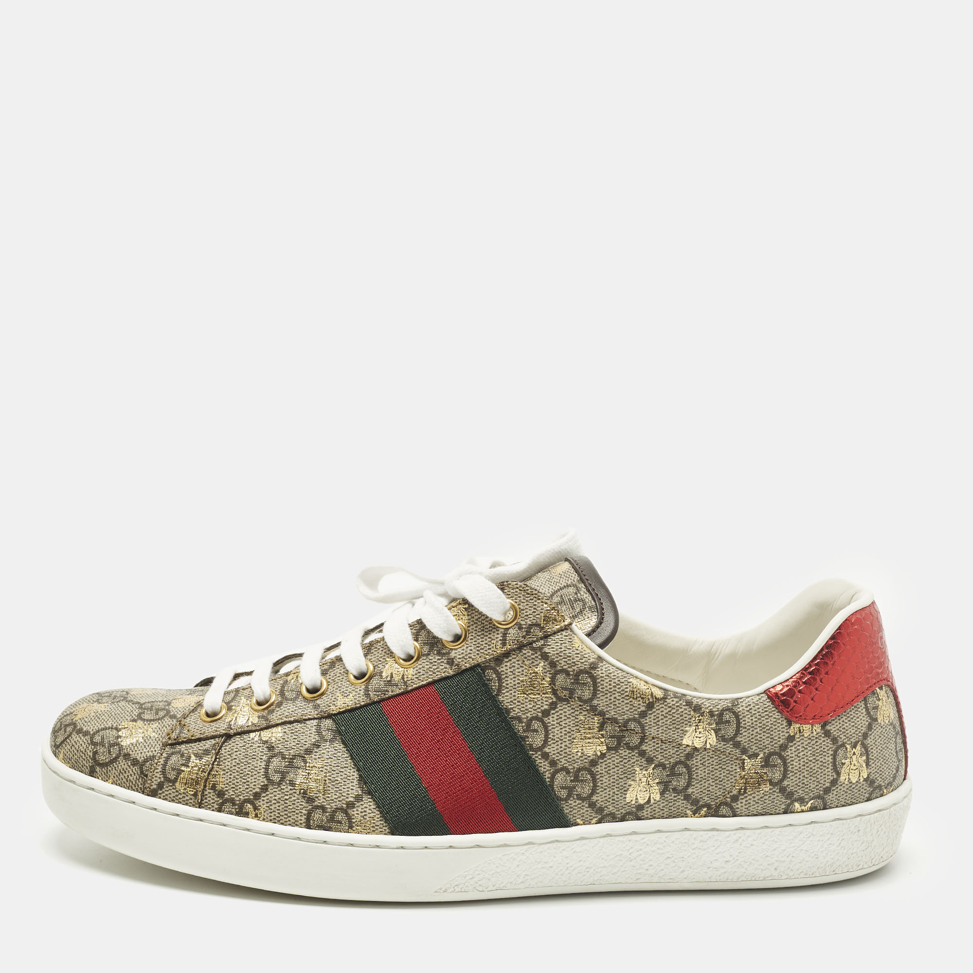 

Gucci Ace Size 43 Brown Coated Canvas Lace Up Sneakers