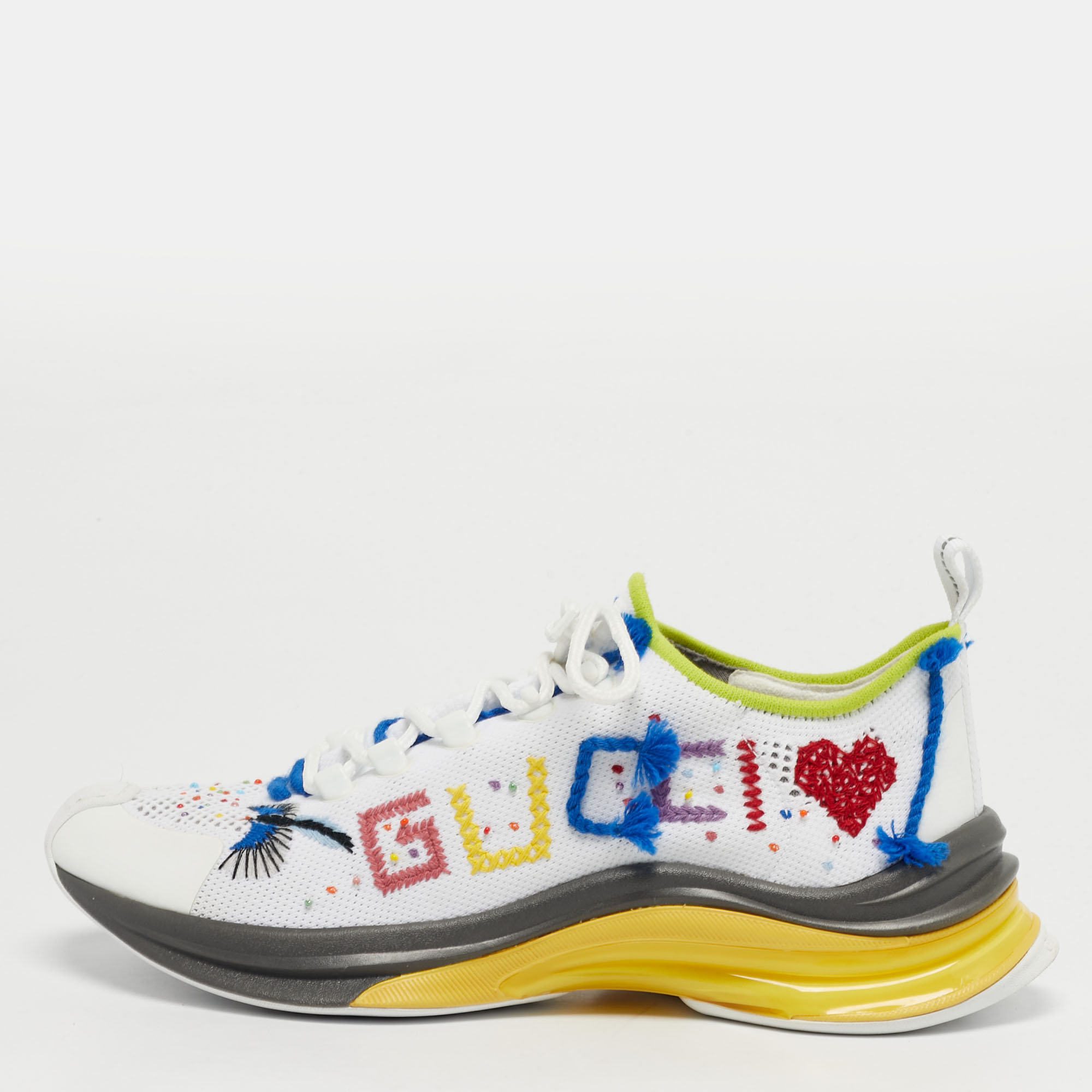 

Gucci Lovelight Size  Multicolor Knit Fabric Low Top Sneakers