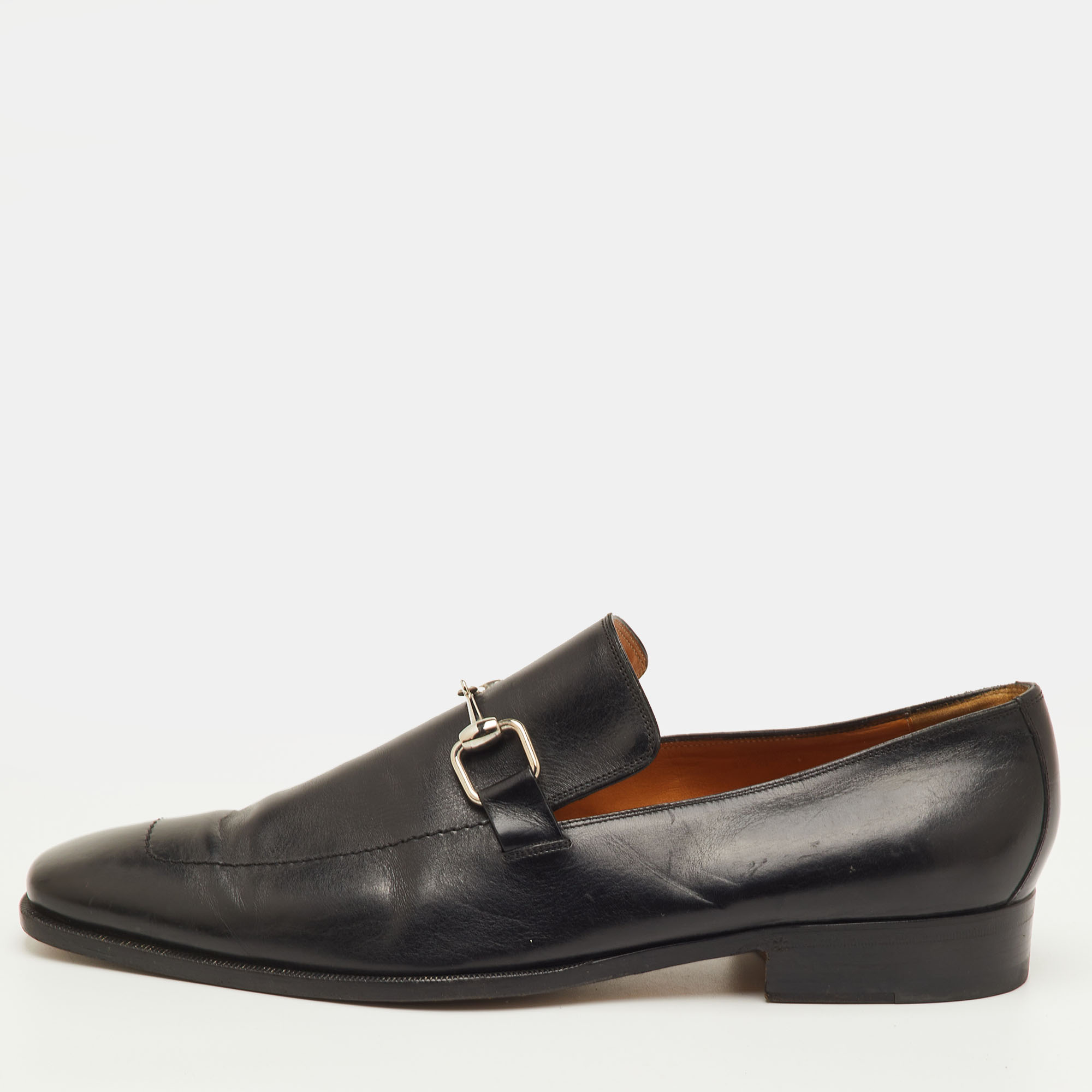 

Gucci Betis Glamour Size  Black Leather Horsebit Slip On Loafers