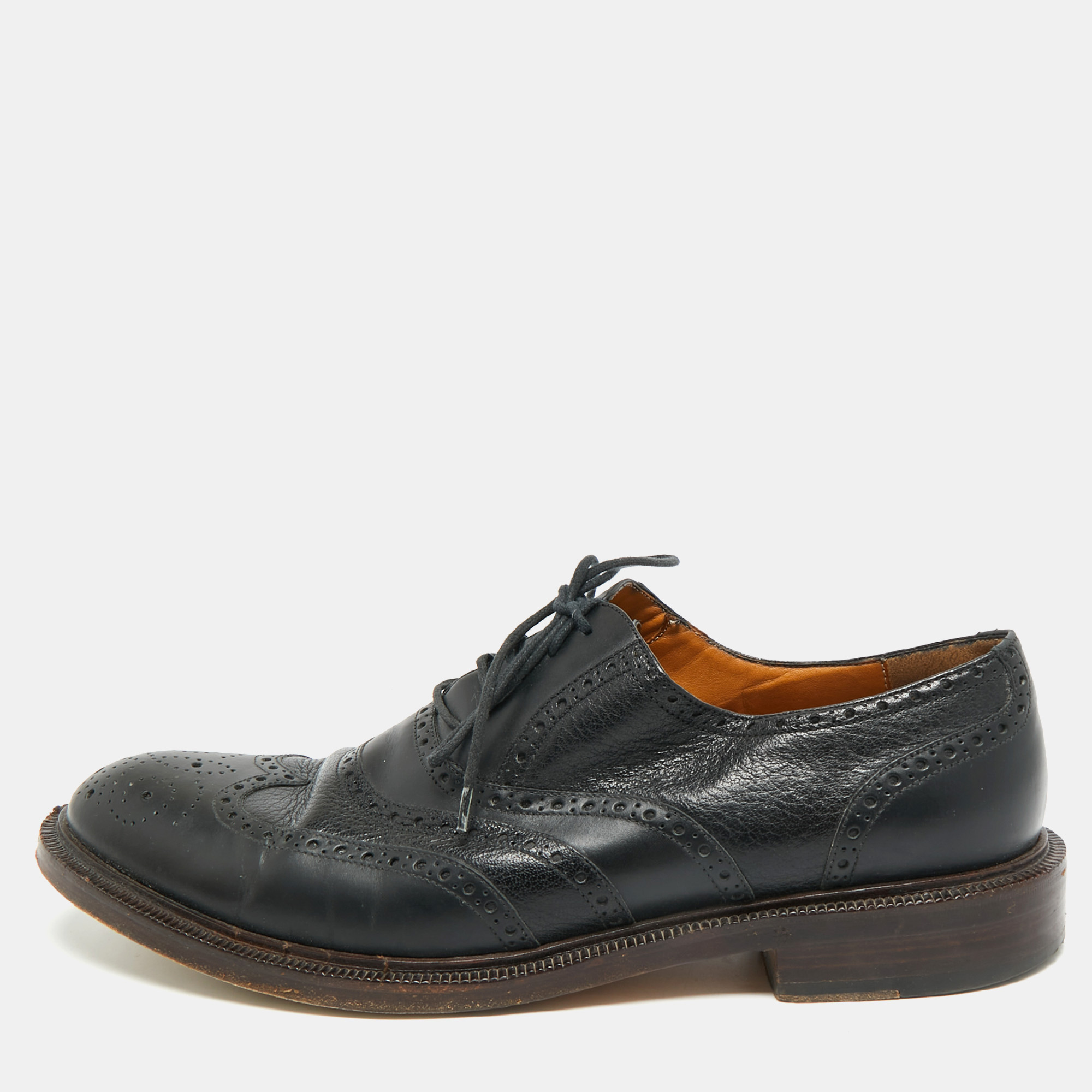 

Gucci Size  Black Brogue Leather Lace Up Oxfords