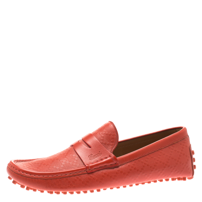 orange gucci loafers