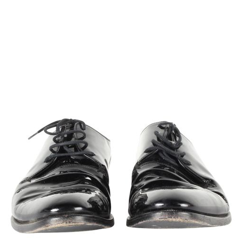 

Gucci Black Patent Leather Derby Shoes Size