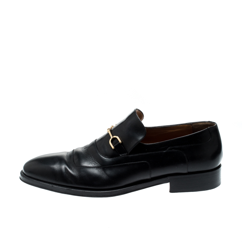 

Gucci Black Leather Horsebit Loafers Size