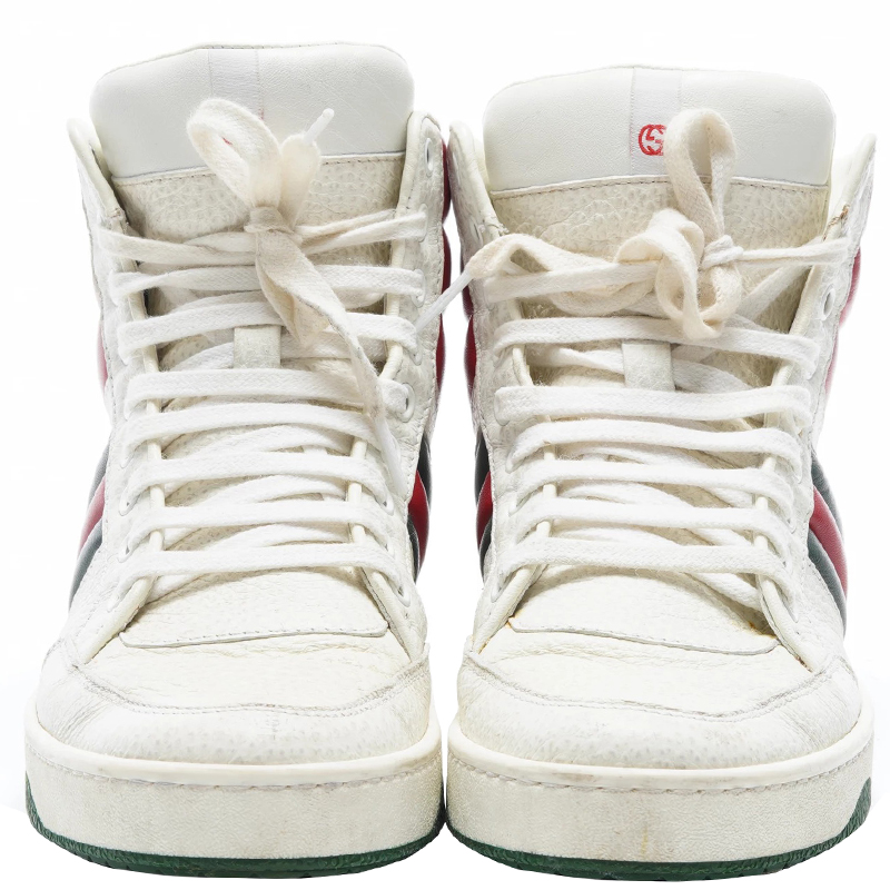 

Gucci White Leather Ace High-Top Sneakers Size