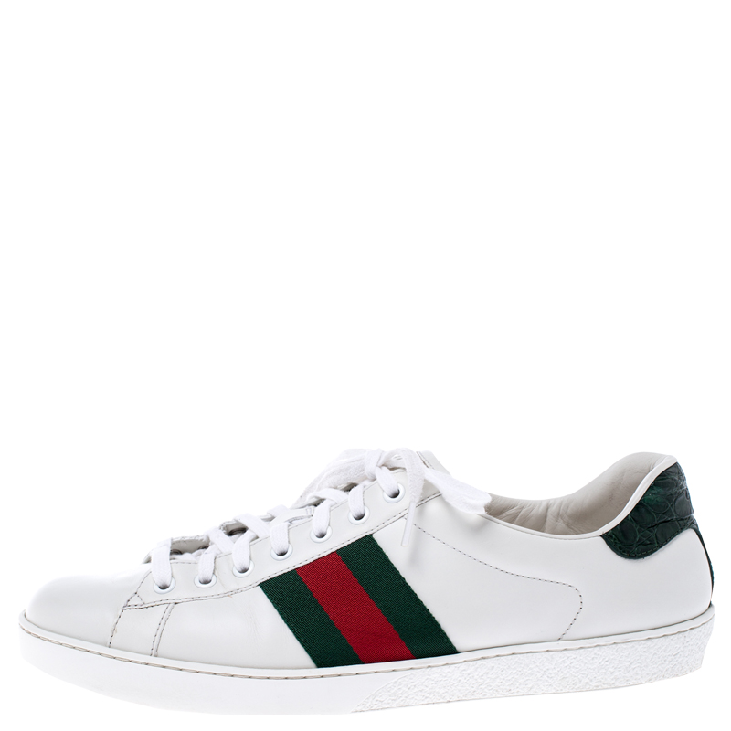 

Gucci White Leather Ace Low Top Sneakers Size