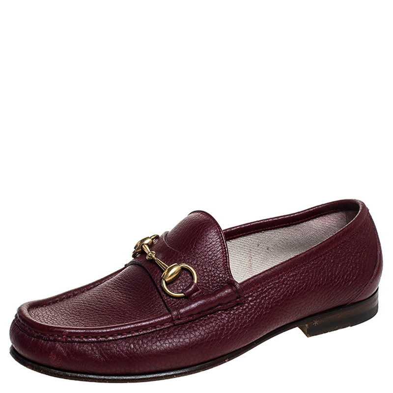 burgundy gucci loafers