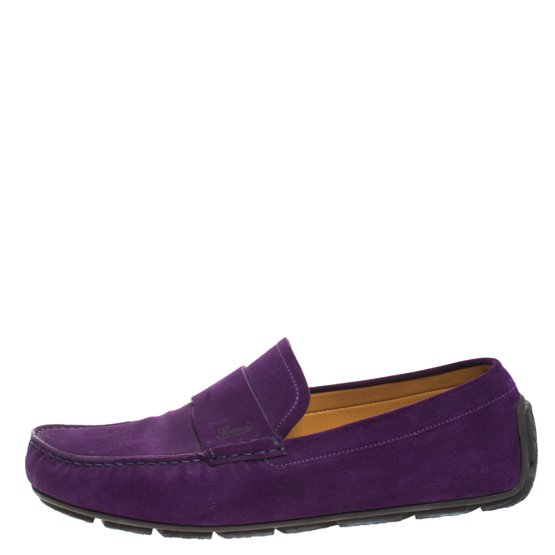 

Gucci Purple Suede Slip On Loafers Size