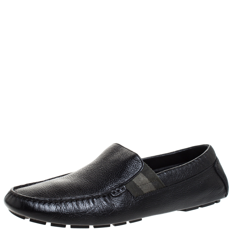 Gucci Black Leather Slip On Loafer Size 42