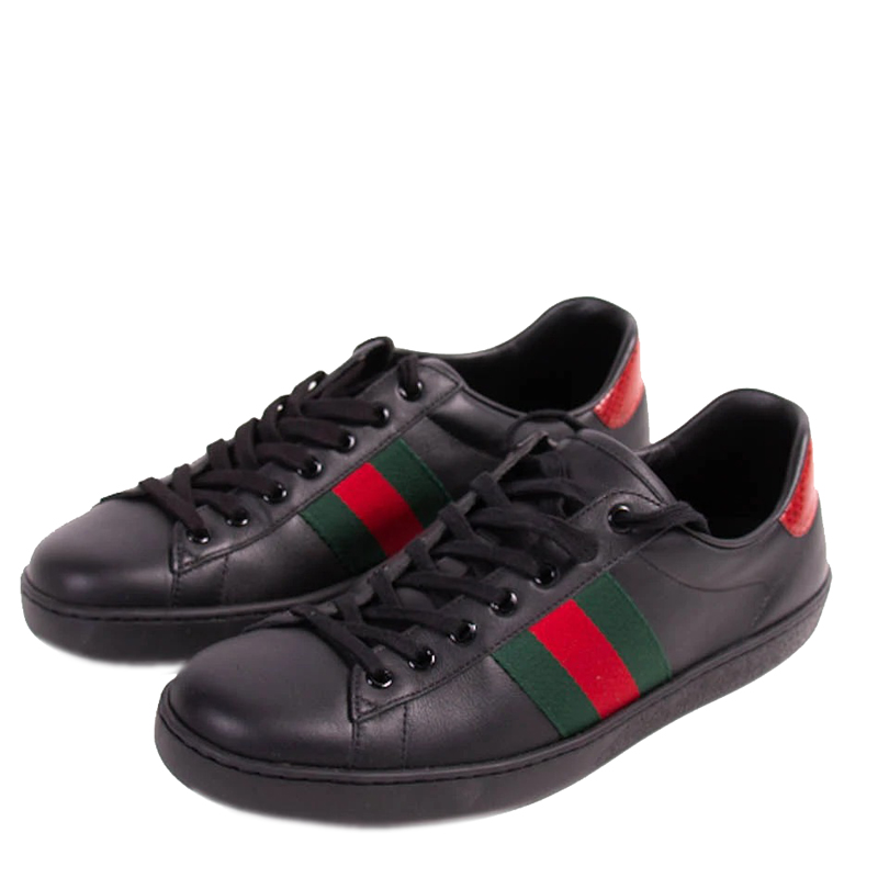 

Gucci Black Leather Ace Sneakers Size