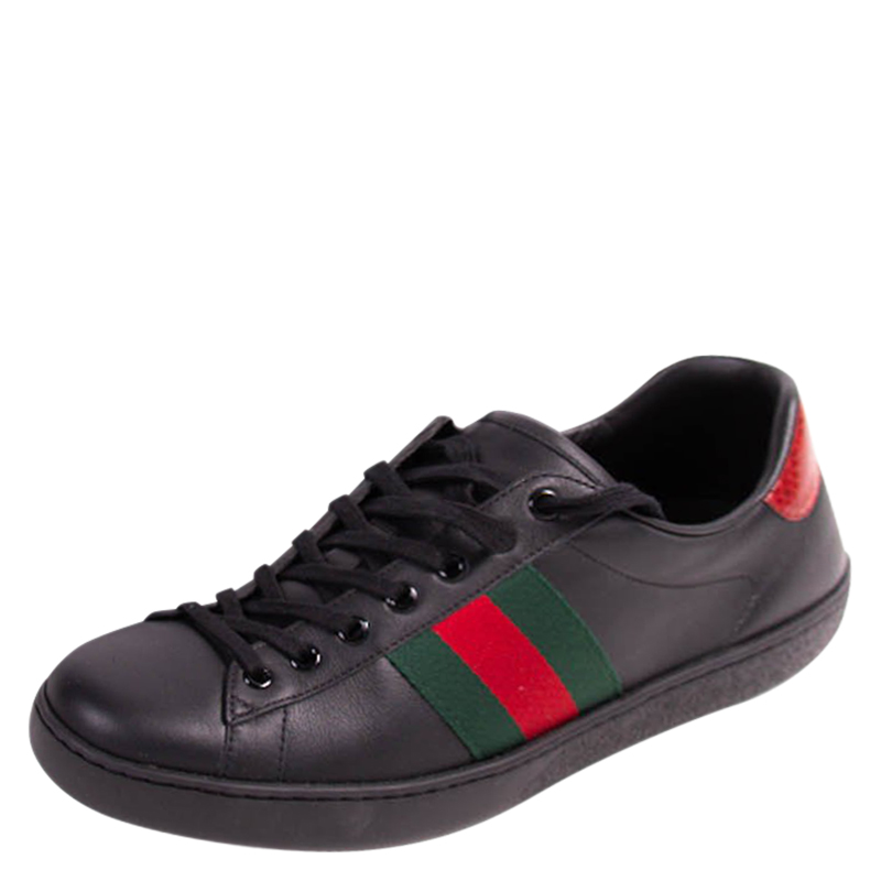 Pre-Owned Gucci Black Leather Ace 