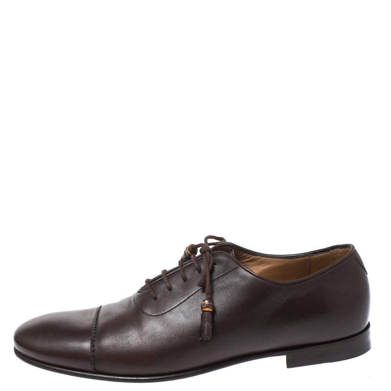 

Gucci Dark Brown Leather Oxfords Size