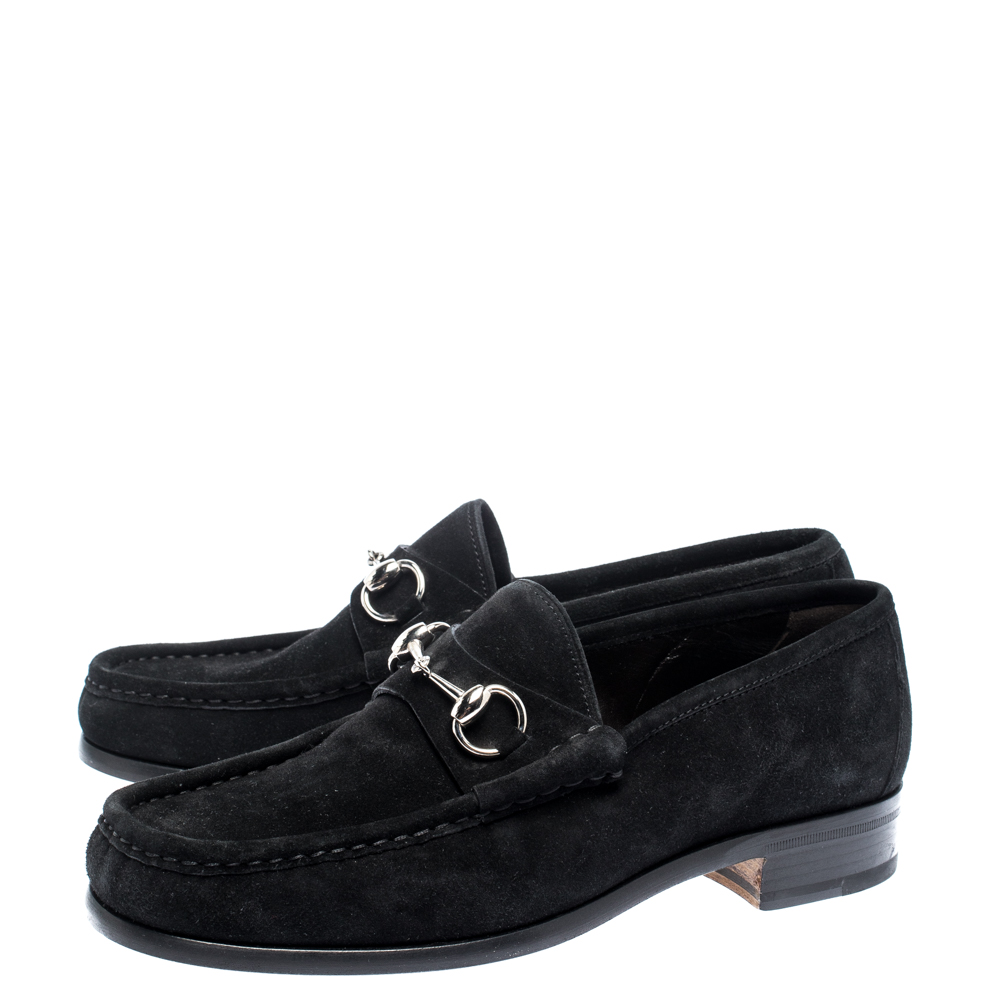 mens black suede gucci loafers