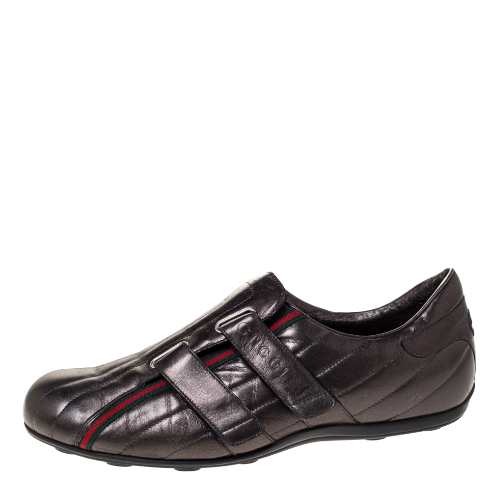 

Gucci Metallic Matelasse Leather Double Velcro Sneakers