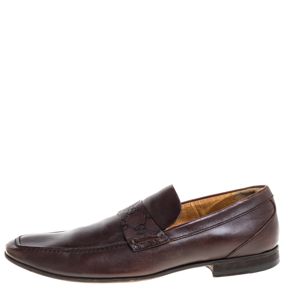 

Gucci Brown Leather Loafers Size