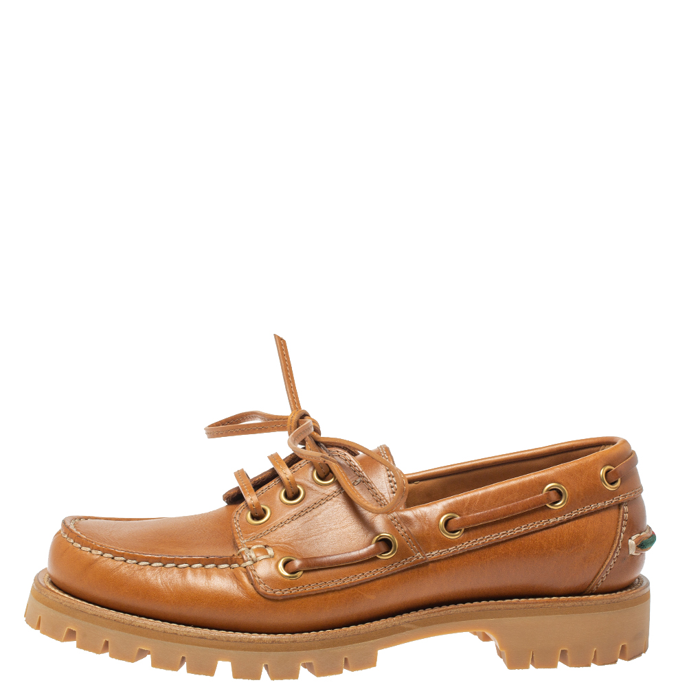 

Gucci Brown Leather Deck Shoes Size