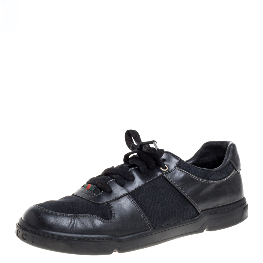 gucci black canvas shoes