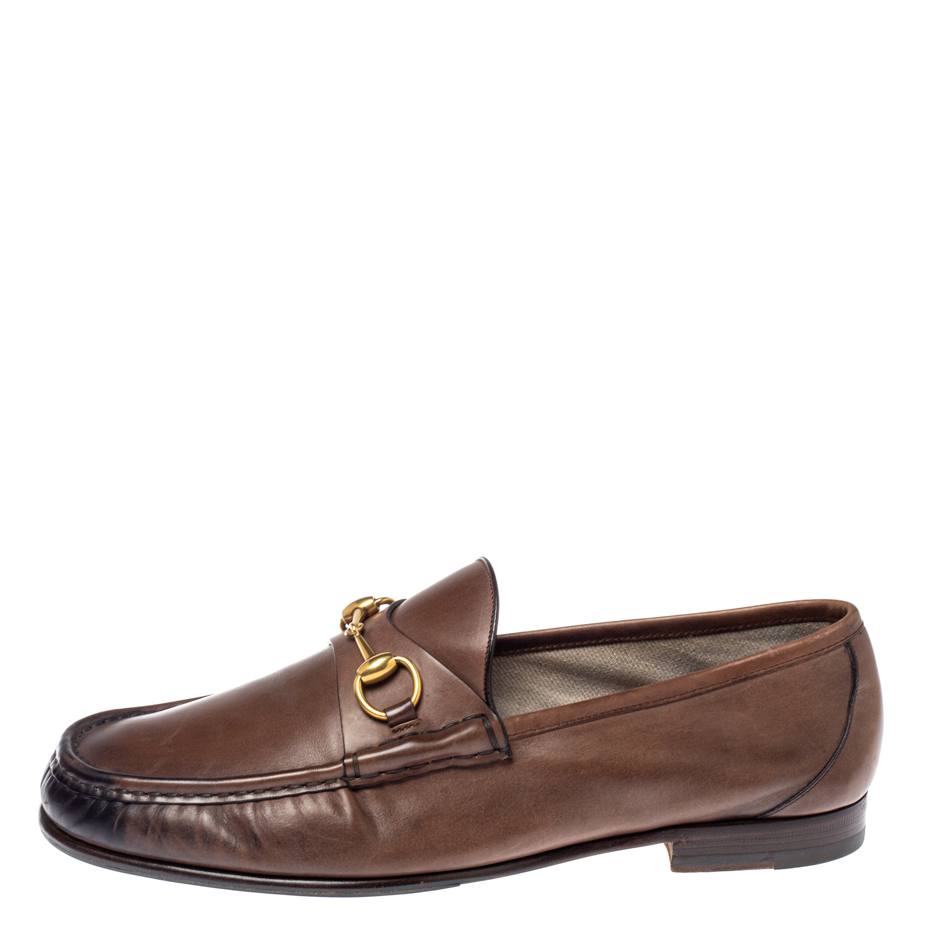 

Gucci Brown Leather 1953 Horsebit Loafers Size