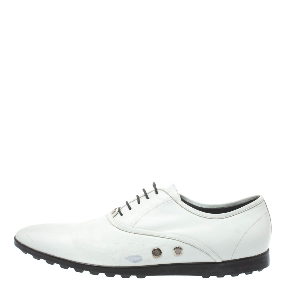 

Gucci White Leather Lace Up Oxfords Size