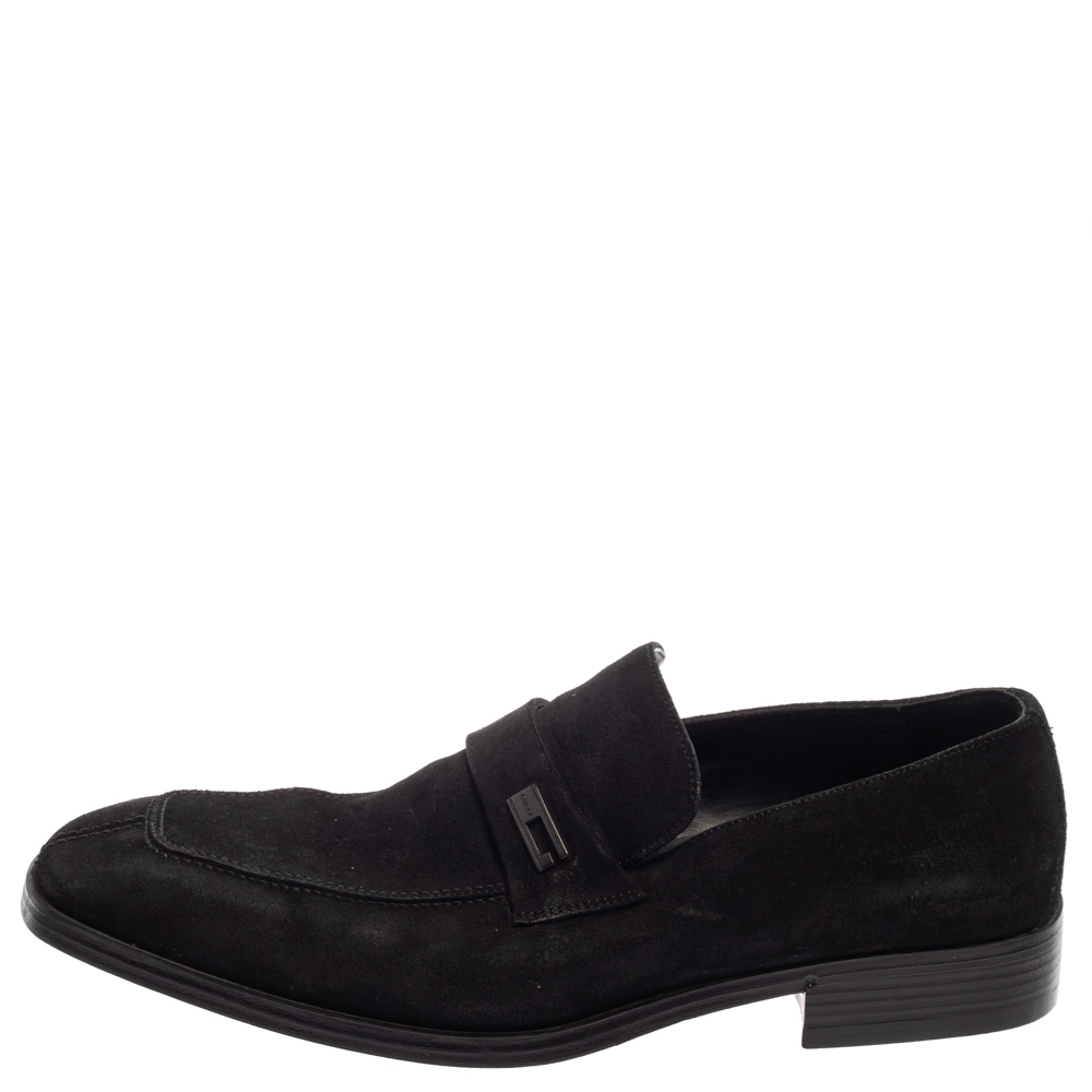 

Gucci Black Suede Slip On Loafers Size