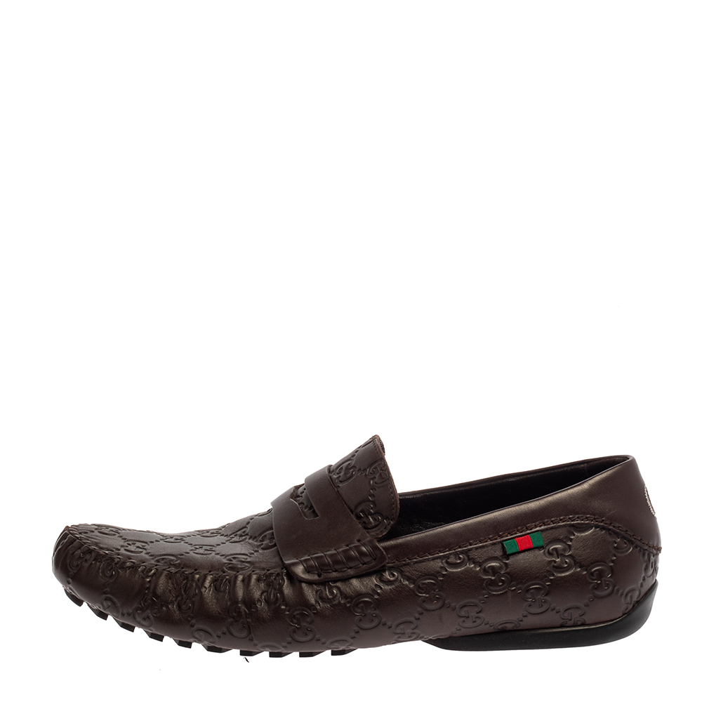 

Gucci Brown Guccissima Leather Penny Loafers Size