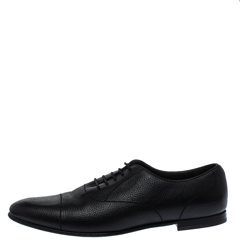 

Gucci Black Leather Lace Up Oxfords Size