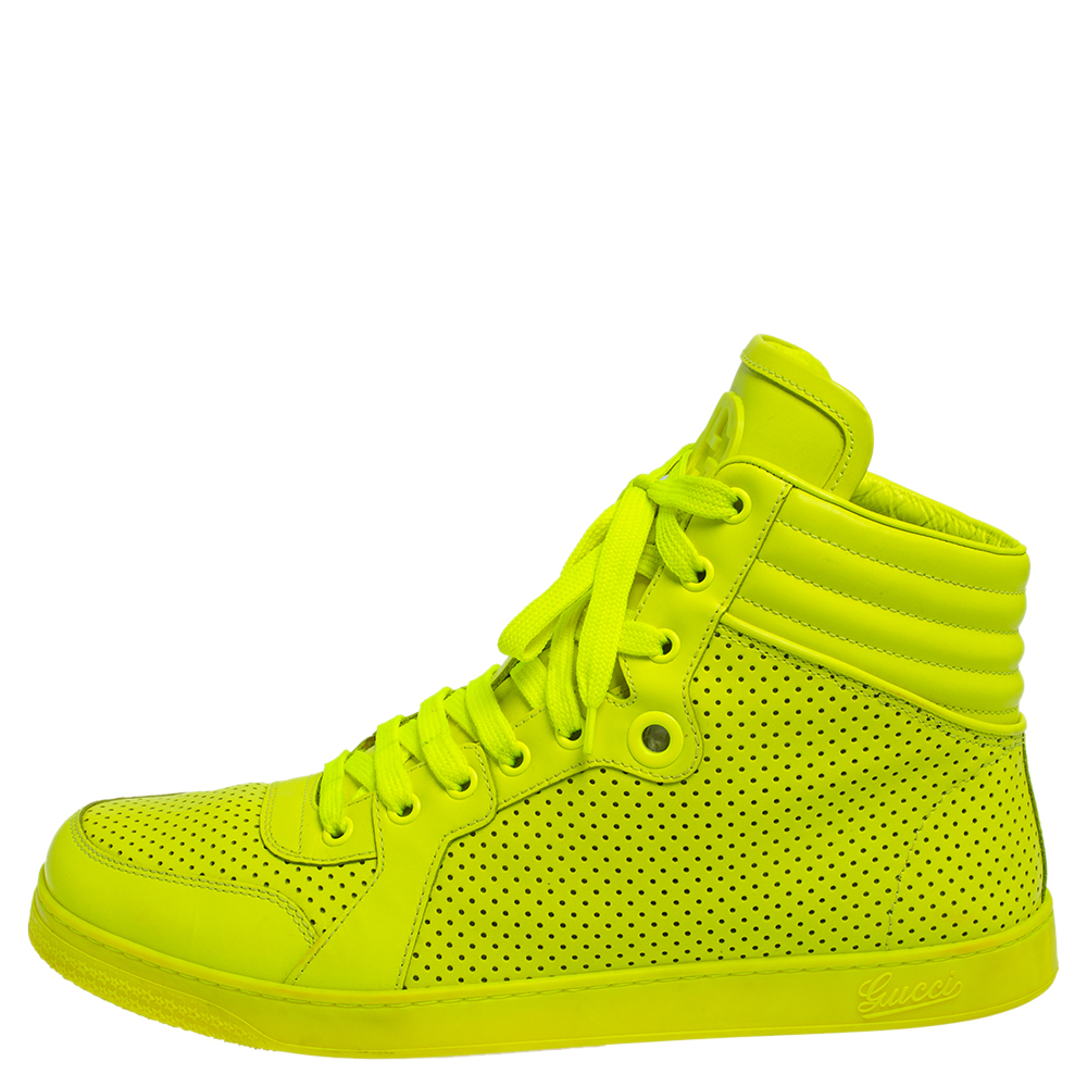 

Gucci Neon Green Leather High-Top Sneakers Size