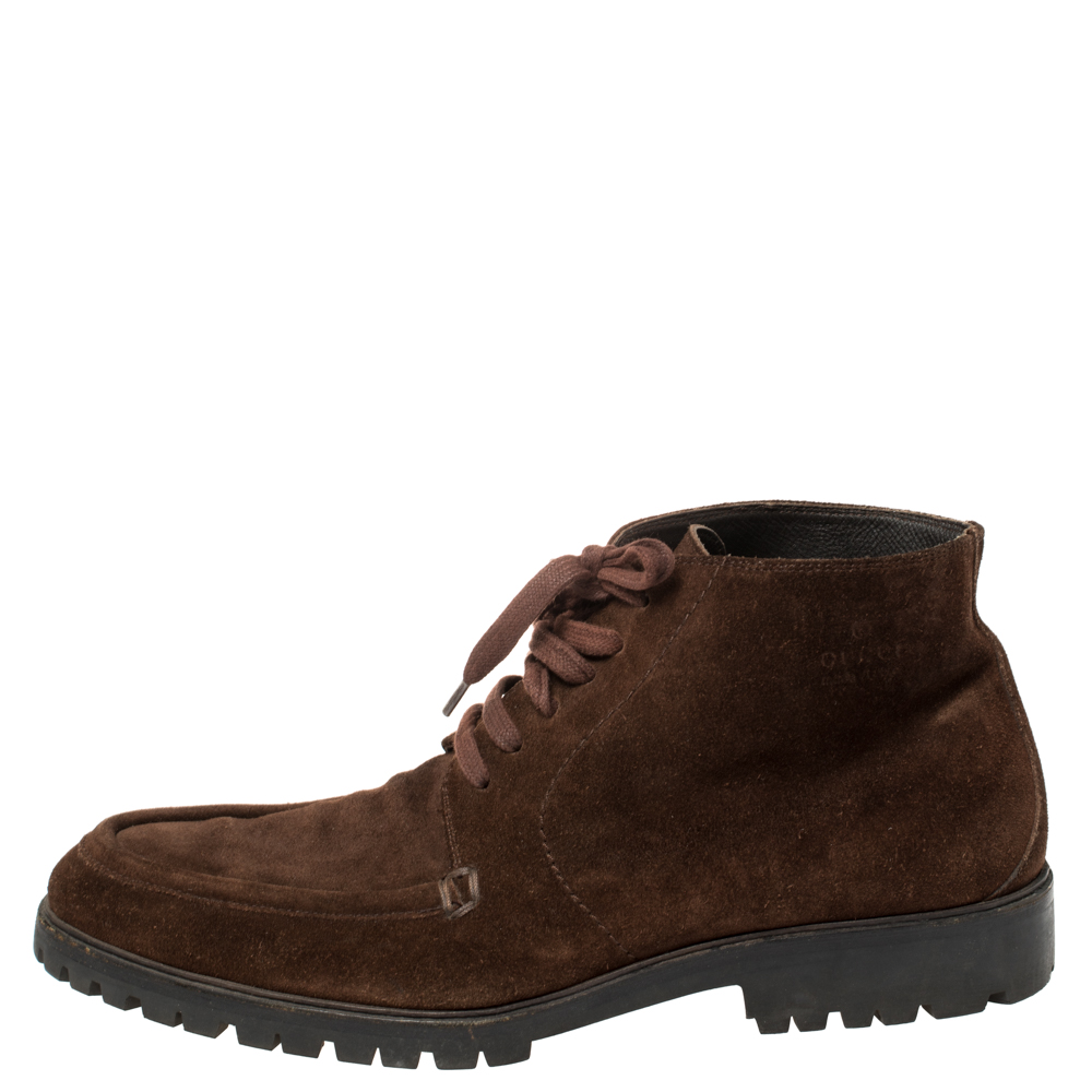 

Gucci Brown Suede Lace Up Ankle Boots Size
