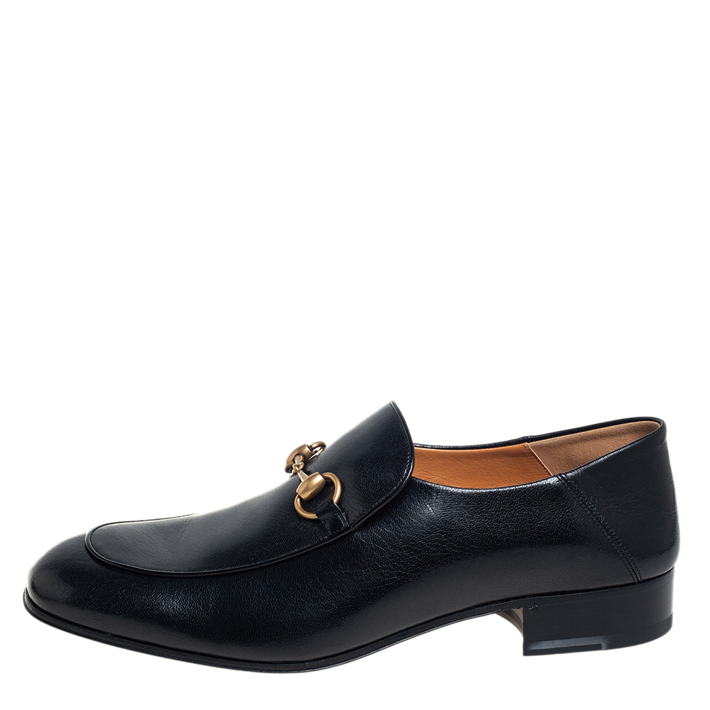 

Gucci Black Leather Horsebit Slip On Loafers Size