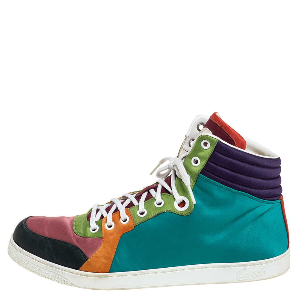 

Gucci Multicolor Satin Coda High Top Sneakers Size