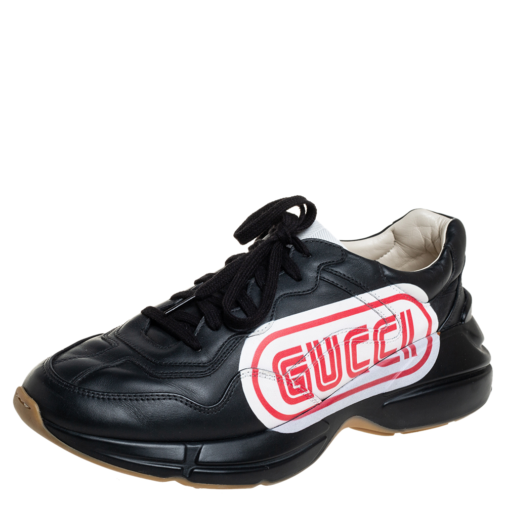 gucci black rhyton sneakers
