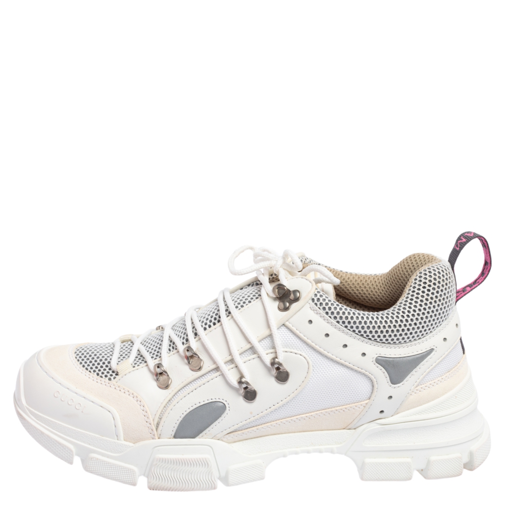 

Gucci White Mesh And Leather Flashtrek Sneakers Size