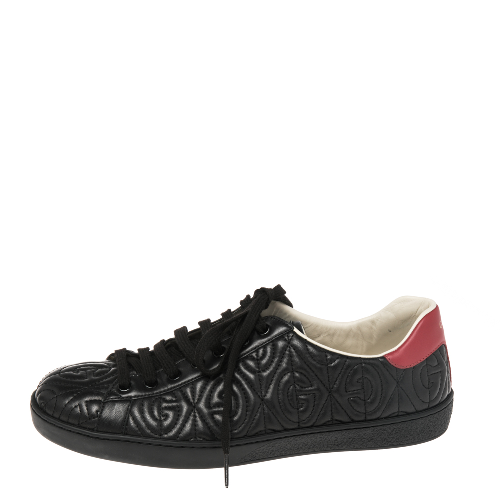 

Gucci Black Leather Ace Rhombus Sneakers Size