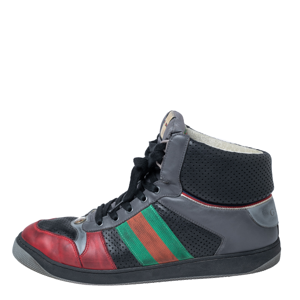 

Gucci Multicolor Leather Screener High-Top Sneakers Size
