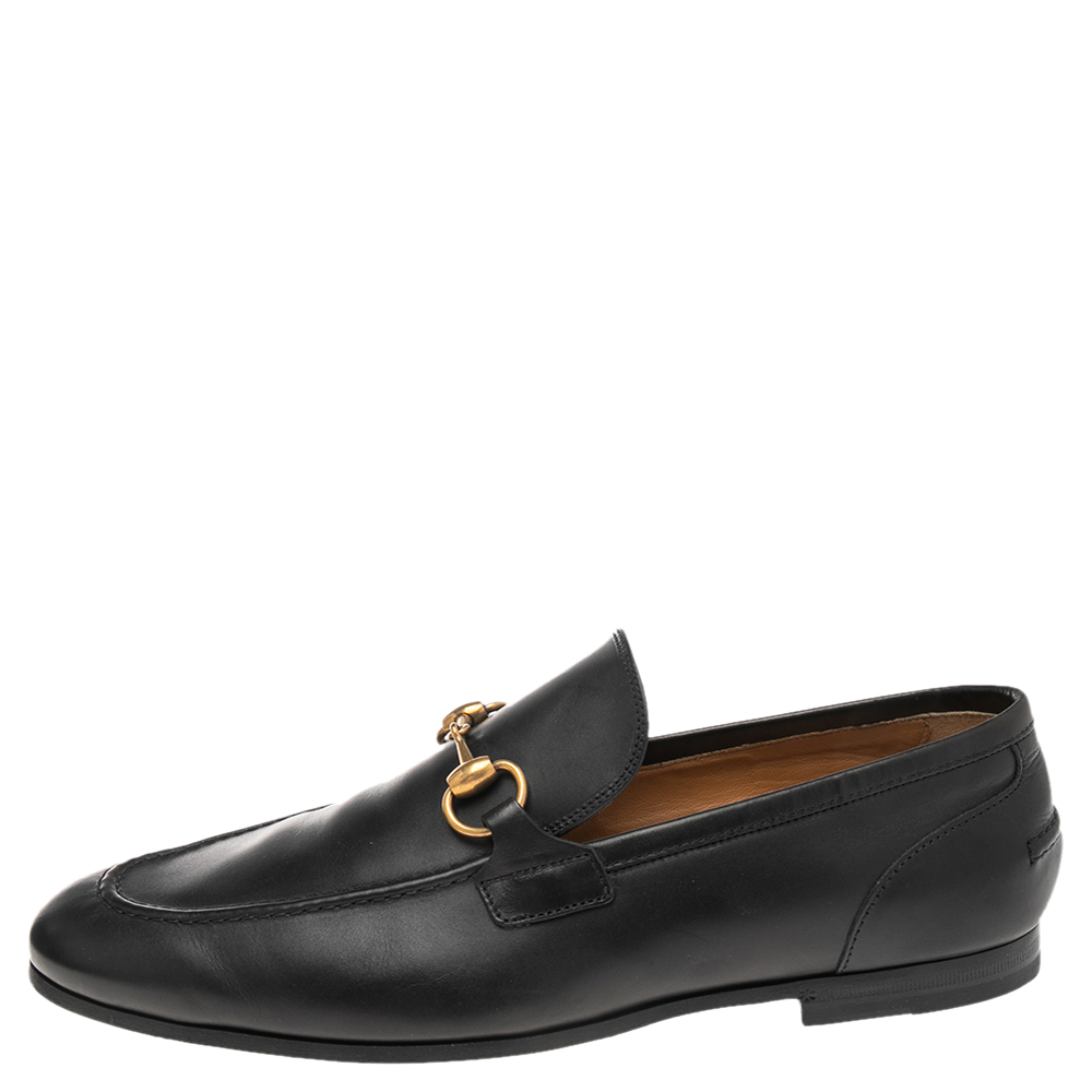 

Gucci Black Leather Horsebit Slip On Loafers Size