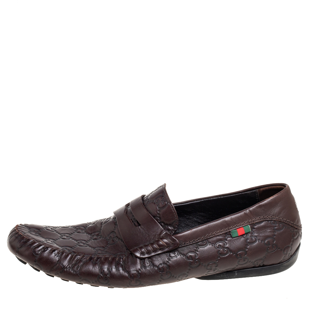 

Gucci Brown Guccissima Leather Penny Loafers Size
