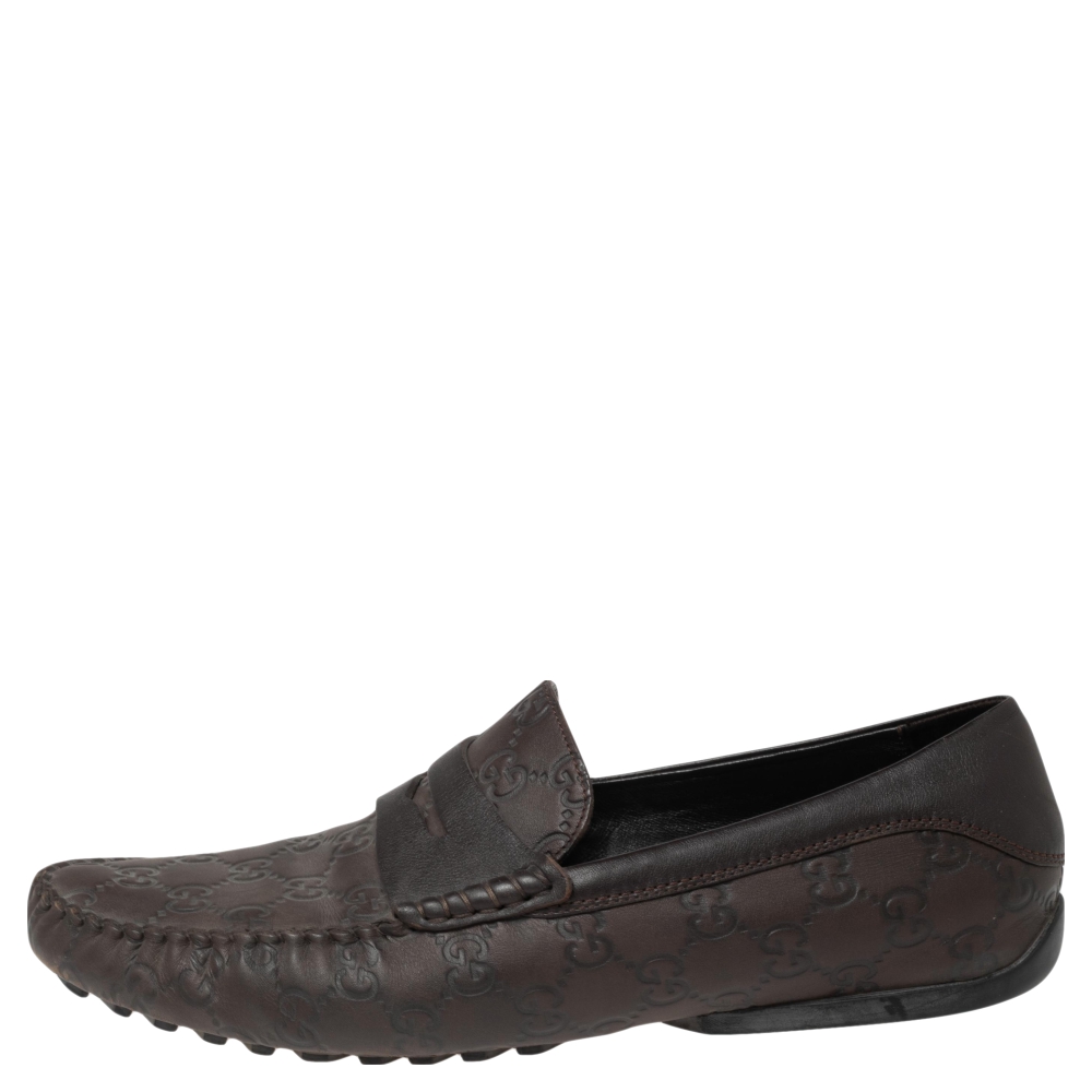 

Gucci Brown Guccissima Leather Penny Loafers Size