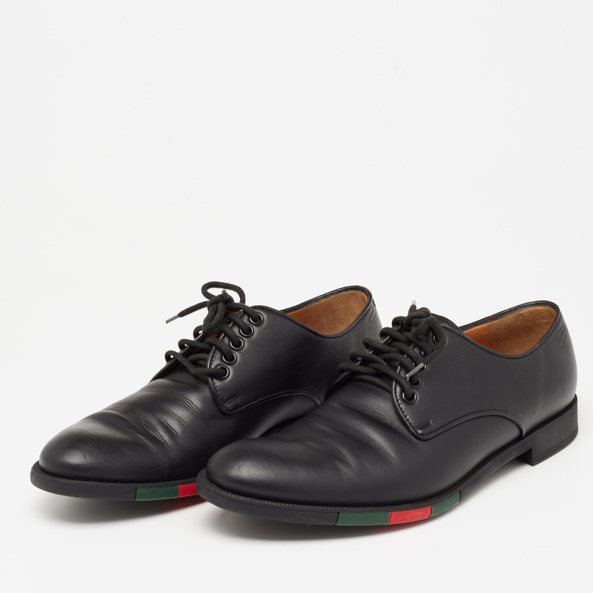 

Gucci Black Leather Lace Up Derby Size