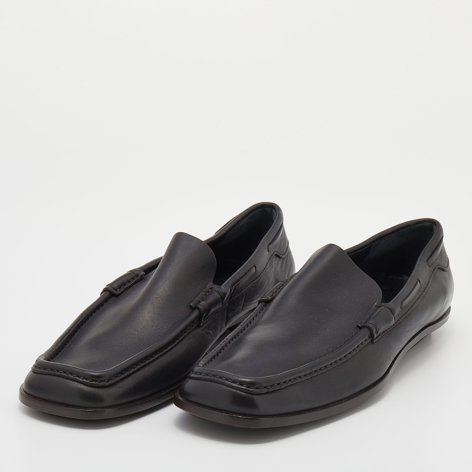 

Gucci Dark Brown Leather Slip On Loafers Size