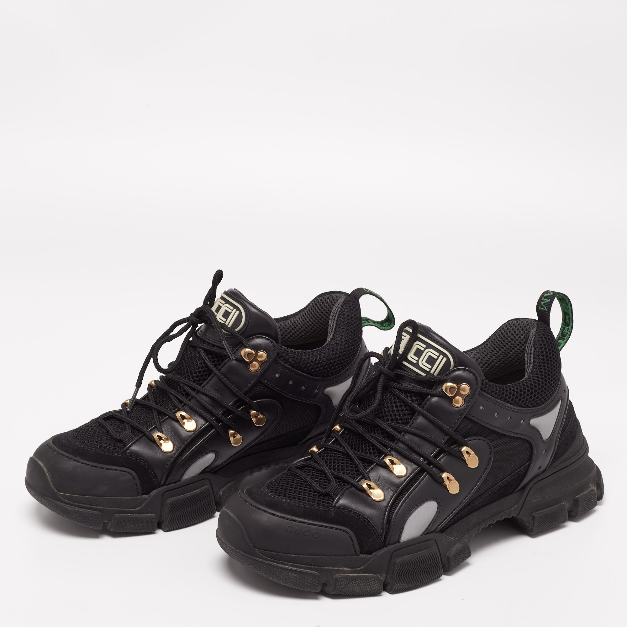 

Gucci Black Mesh And Leather Flashtrek Sneakers Size