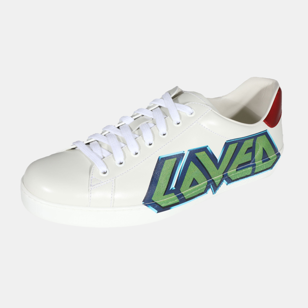 

Gucci White Leather Ace Loved Low Top Sneakers UK 9 EU